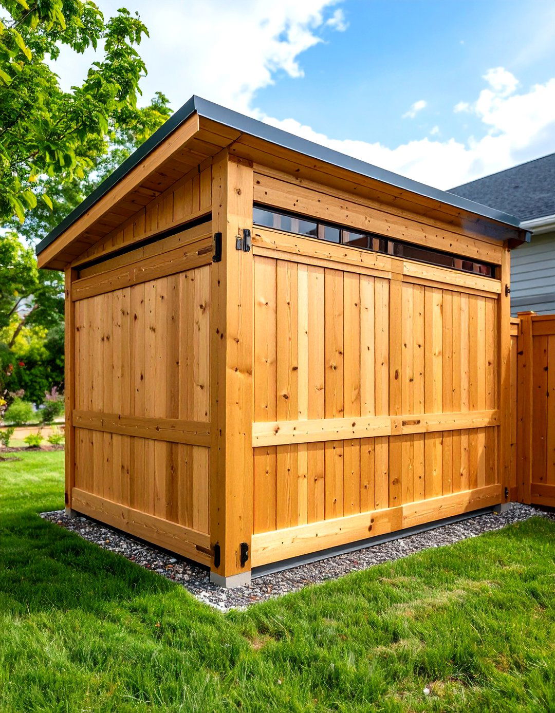 Cedar Fence Integrated Storage - 24 Garbage Can Storage Ideas