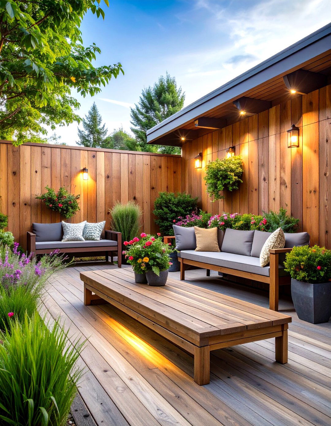 Cedar Fence Patio Privacy with Rustic Charm - 24 Patio Privacy Ideas