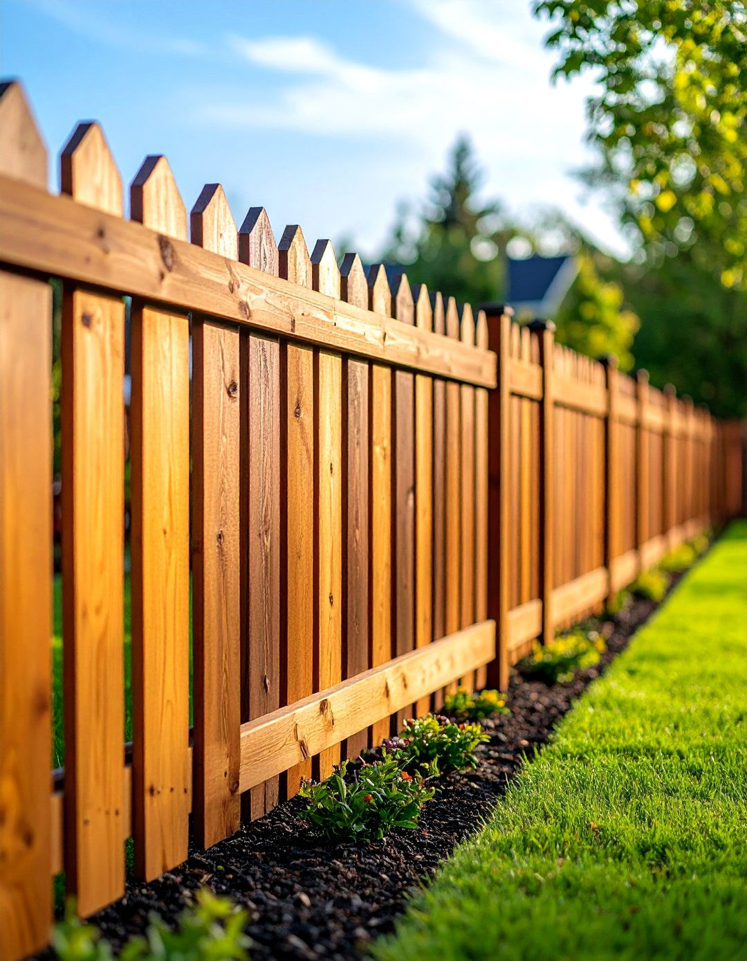 Cedar Maintenance Free Stained Privacy Fence - 24 Cedar Fence Ideas