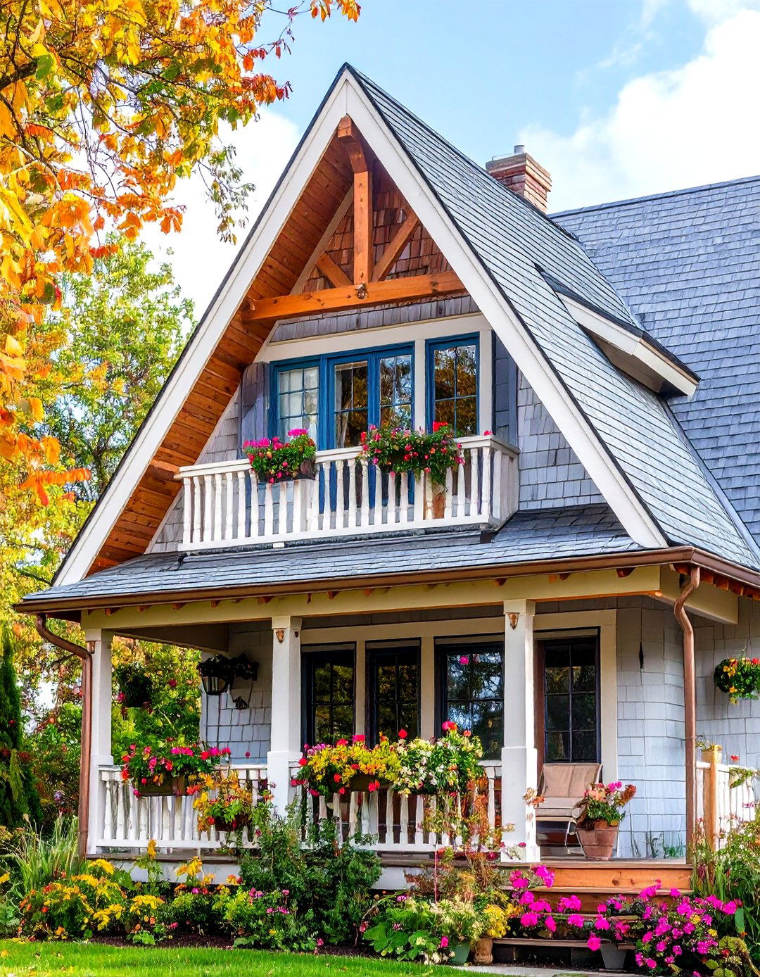 Cedar Shake A Frame House With Traditional Balcony - 24 a Frame House With Balcony