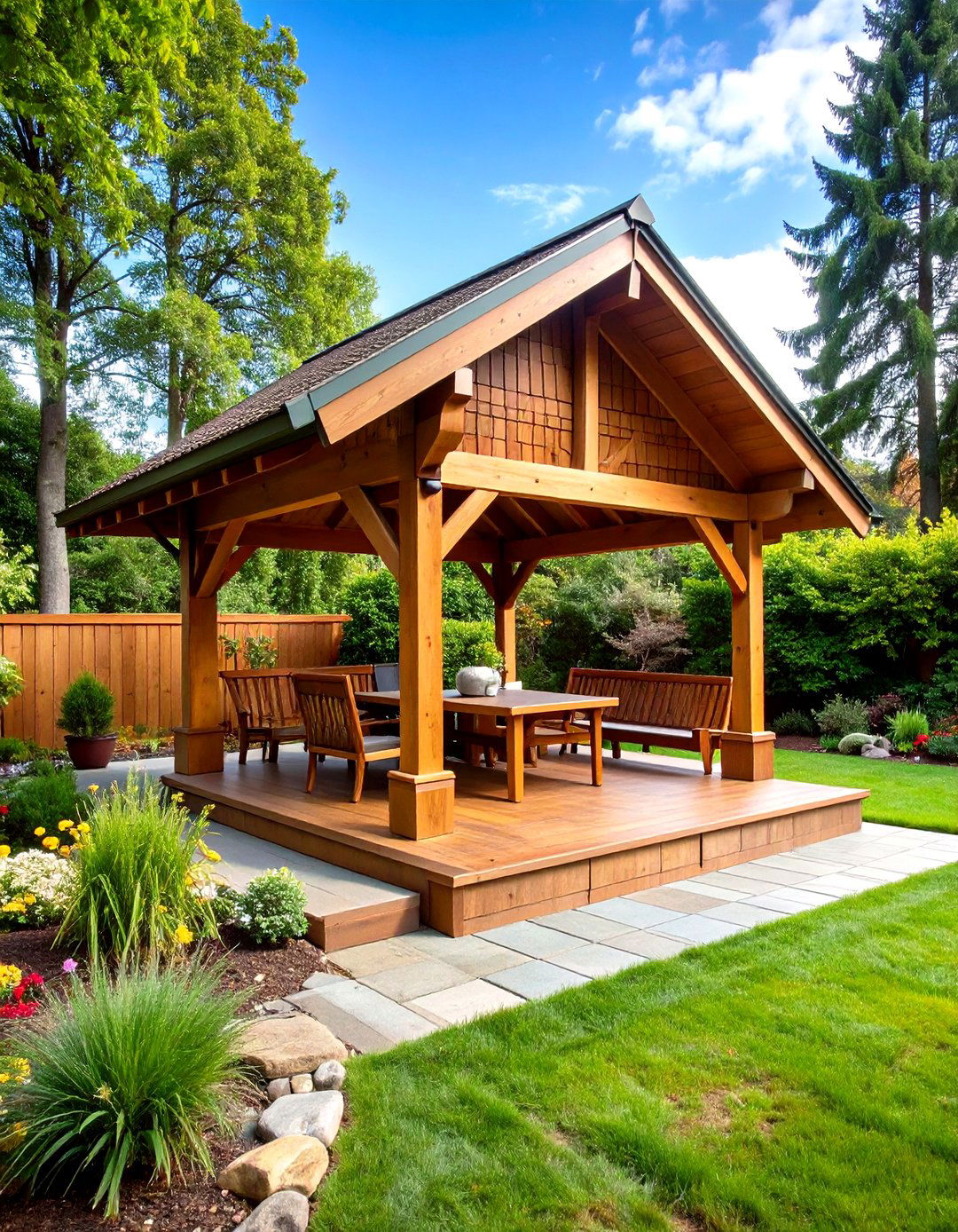 Cedar Shake Privacy Pavilion - 24 Rustic Outdoor Bathroom Ideas