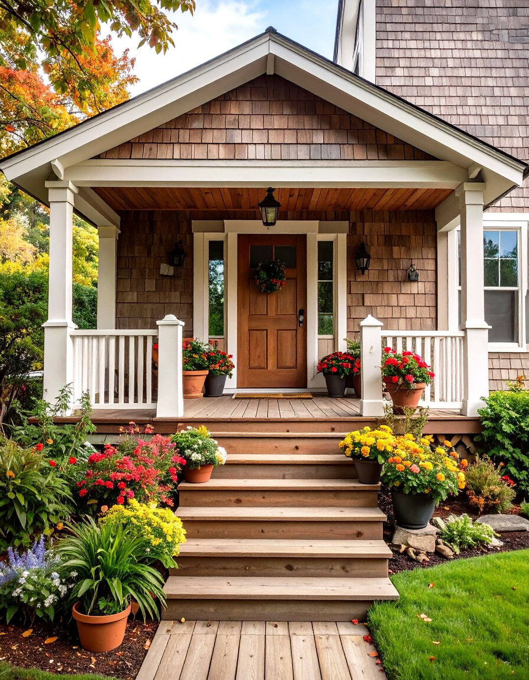 Cedar Shake Siding Accents - 24 Rustic Porch Ideas