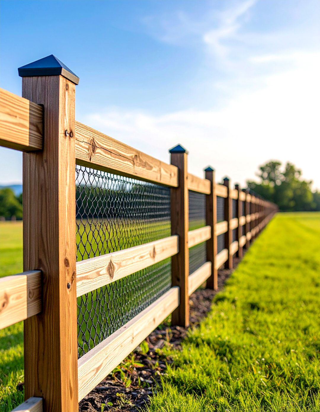 Cedar Split Rail with Wire Mesh Insert - 24 Cedar Fence Ideas