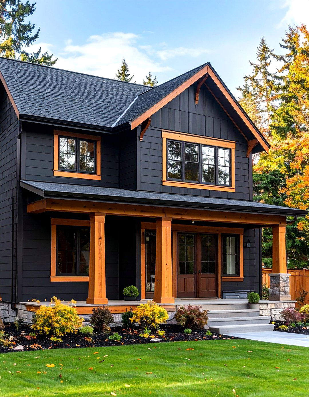 Cedar Window Trim Sophistication - 24 Black House With Cedar Accents