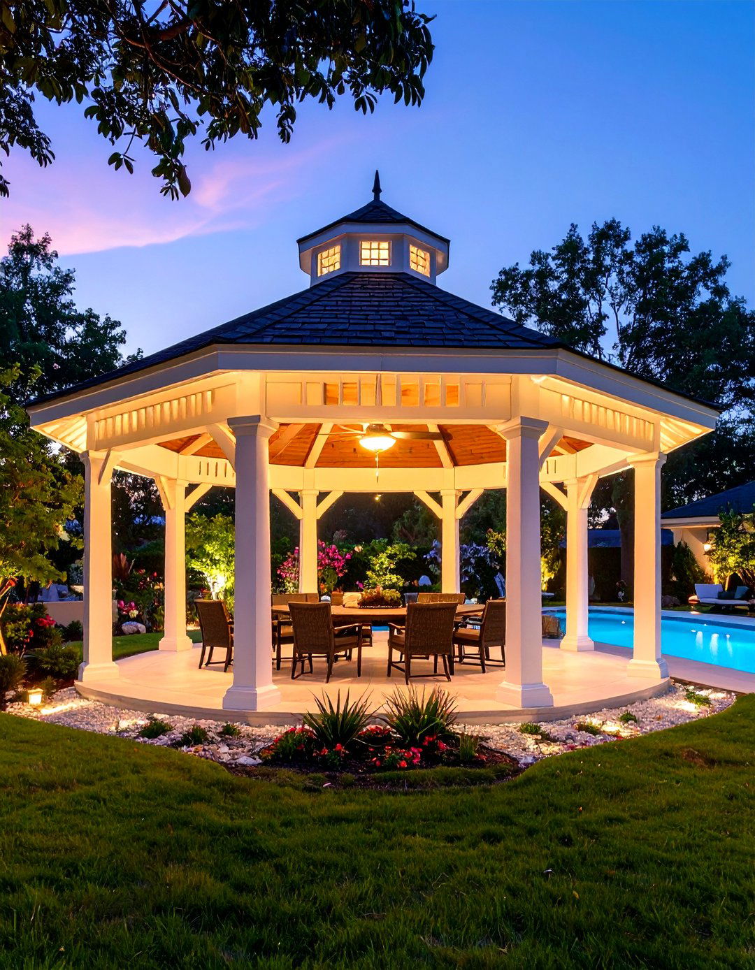 Ceiling Fan Light Combo - 24 Gazebo Lighting Ideas