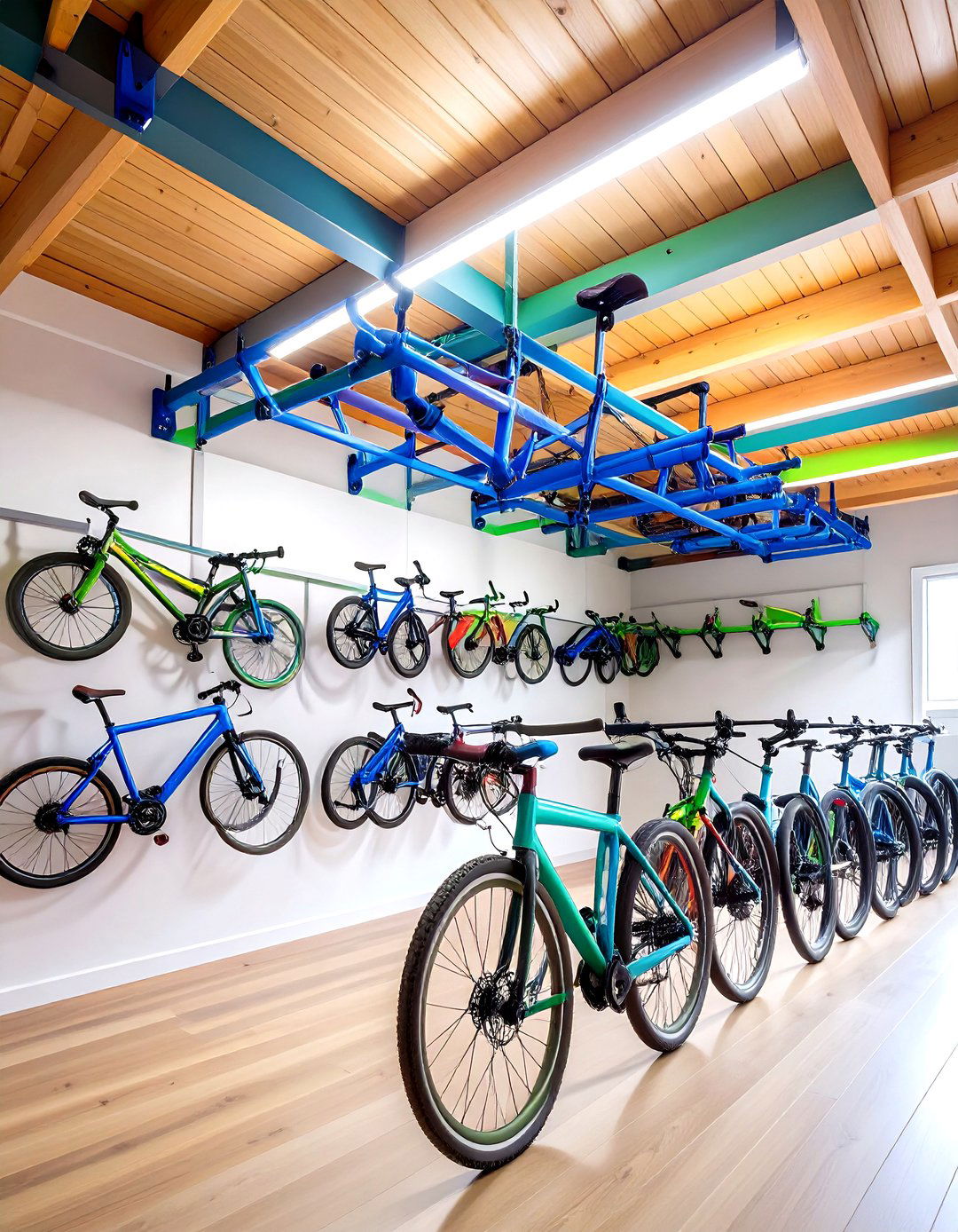 Ceiling Mounted Bike Racks - 24 Shed Shelving Ideas