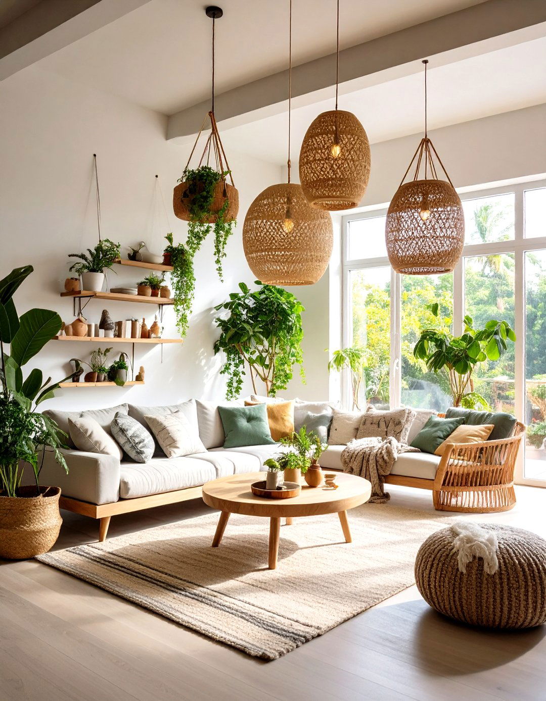 Ceiling Mounted Hanging Storage - 24 Living Room Storage Ideas