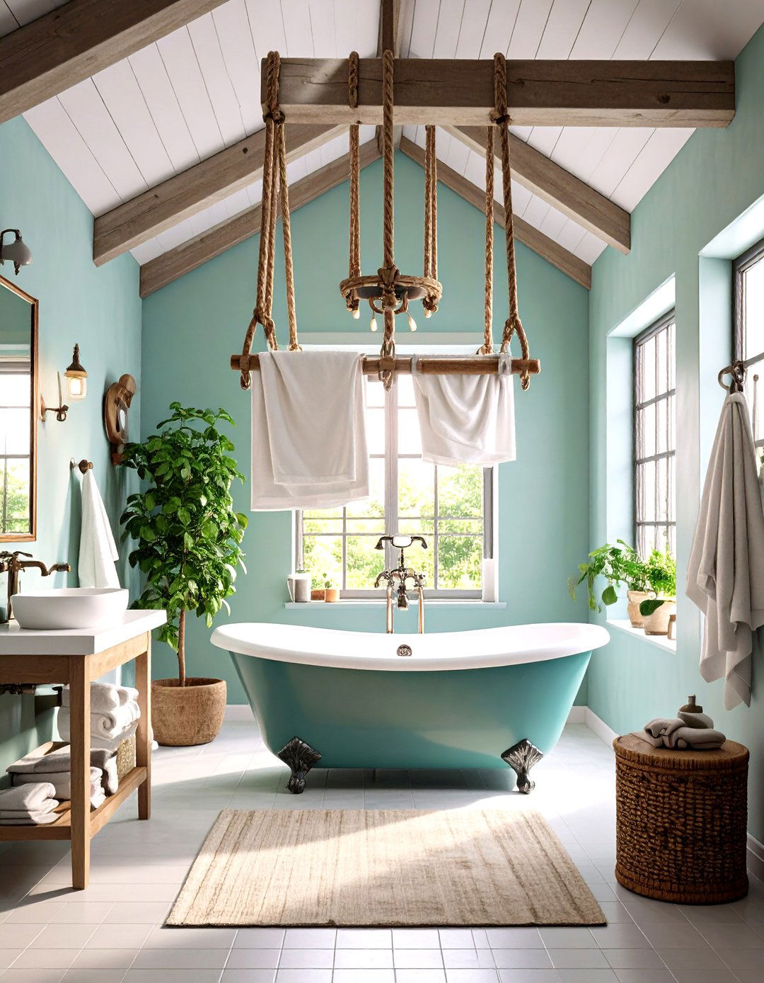Ceiling Mounted Pulley Systems - 24 Towel Storage Ideas
