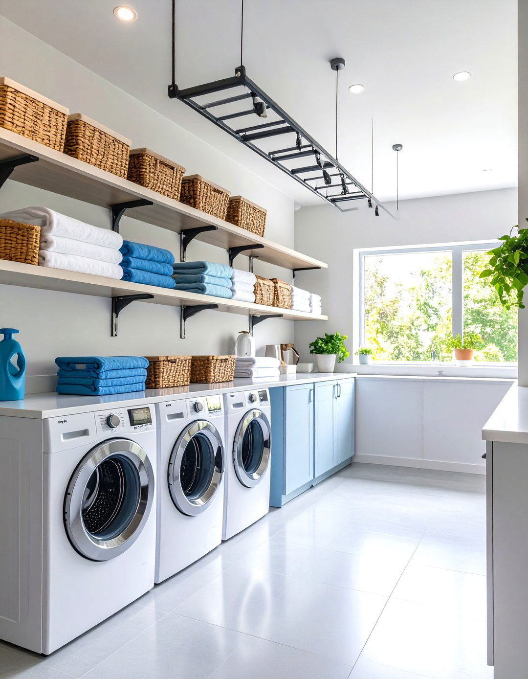 Ceiling Mounted Storage Racks - 24 Laundry Detergent Storage Ideas