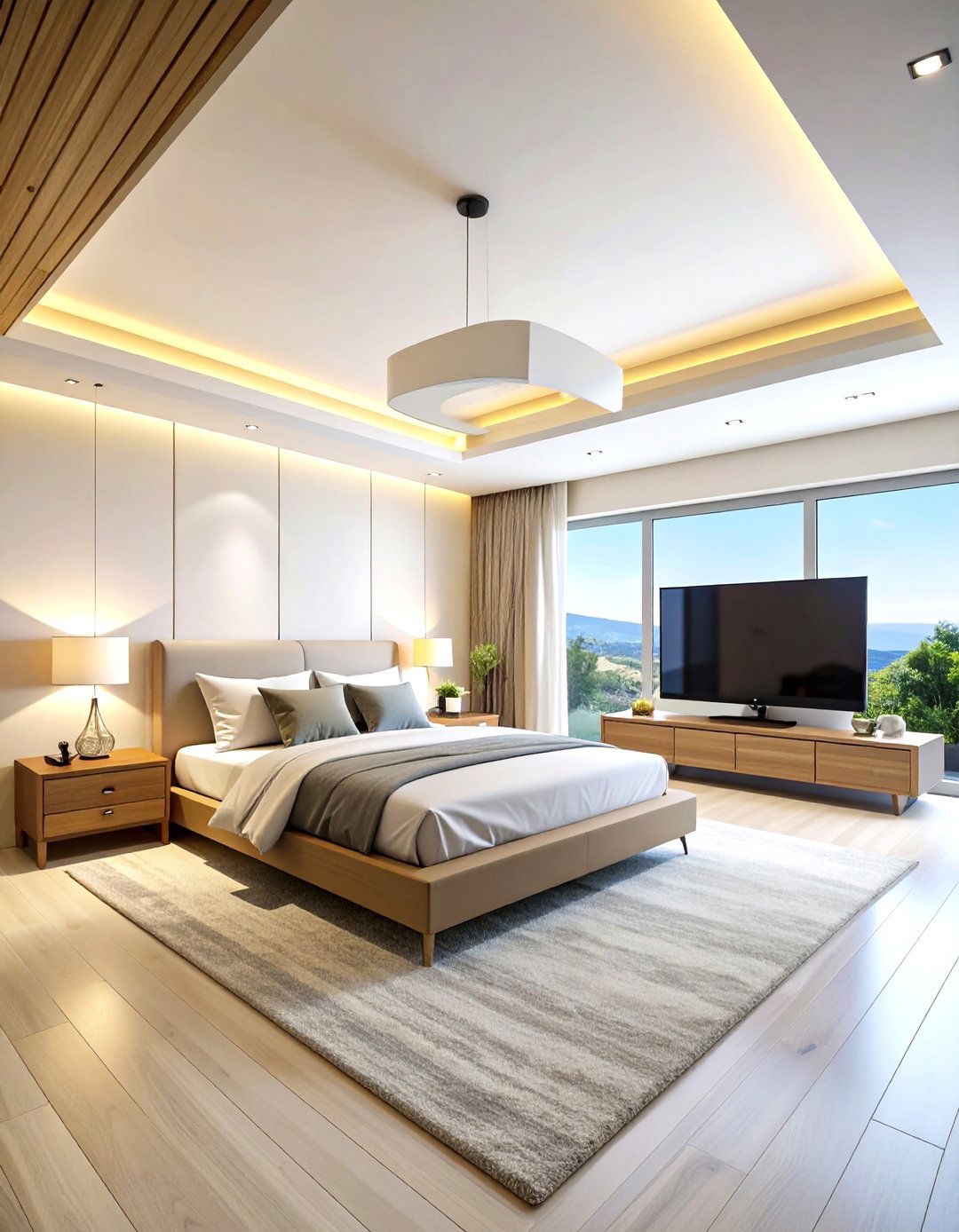 Ceiling Recessed TV Installation - 24 Bedroom Tv Ideas