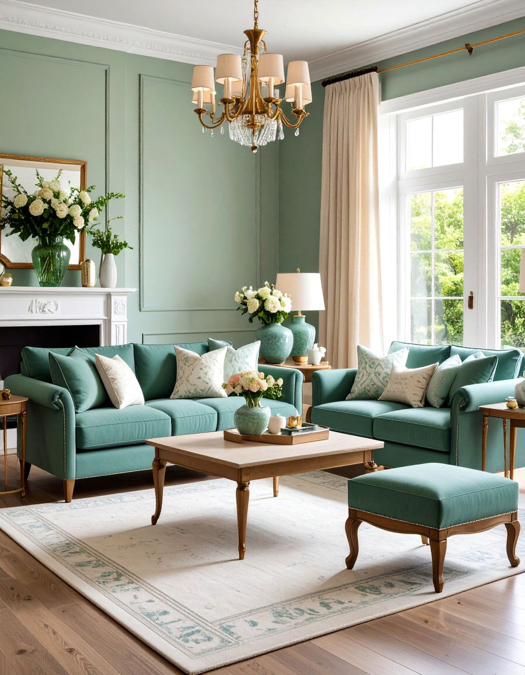 Celadon Green Chinoiserie Living Room - 24 Chinoiserie Living Room Ideas