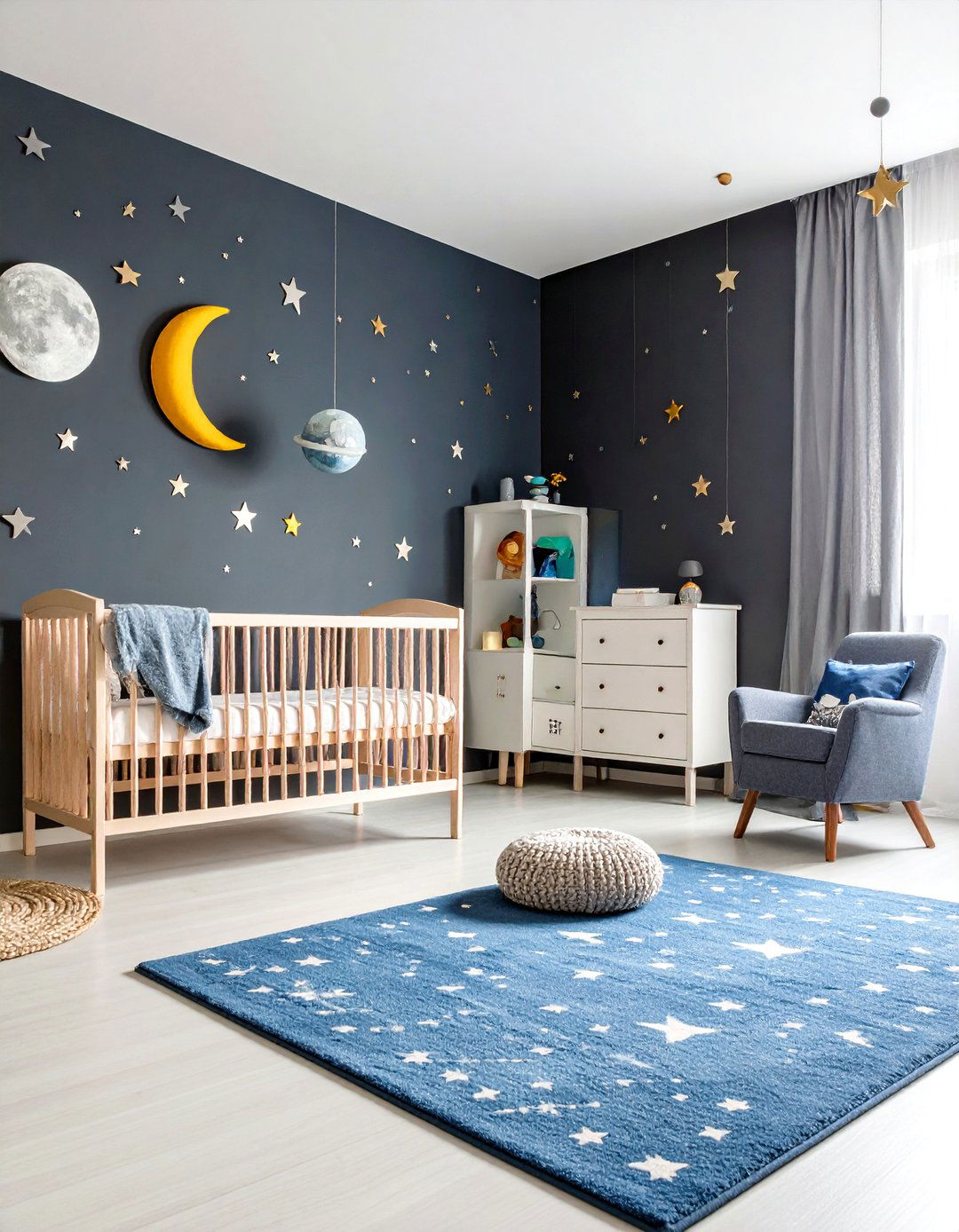 Celestial Space Black Nursery - 24 Black Nursery Ideas