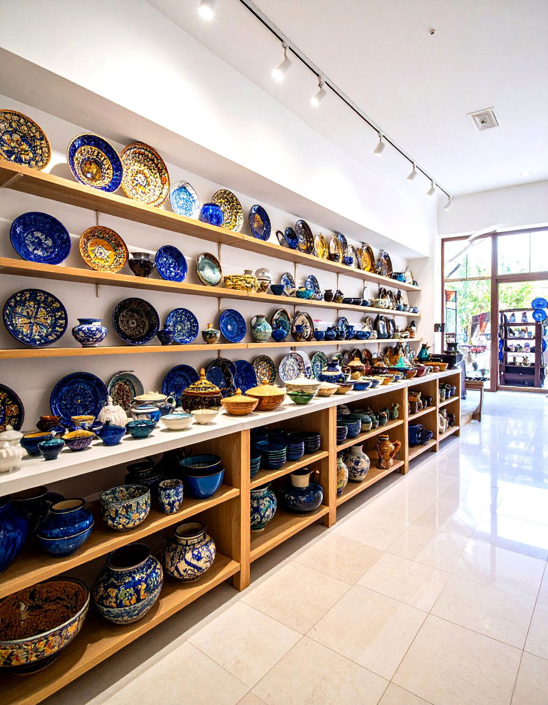 Ceramic Collection Display - 24 Mediterranean Interior Design Ideas