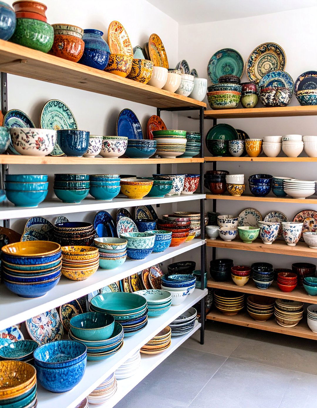 Ceramic Dinnerware Displays - 24 Boho Kitchen Ideas