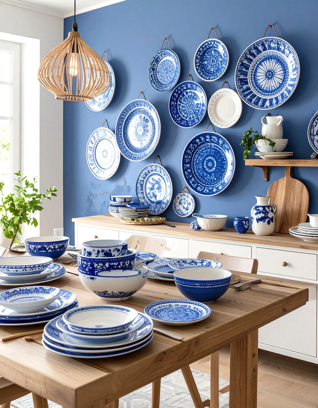 Ceramic Wall Plate Collection - 24 living room wall decor ideas