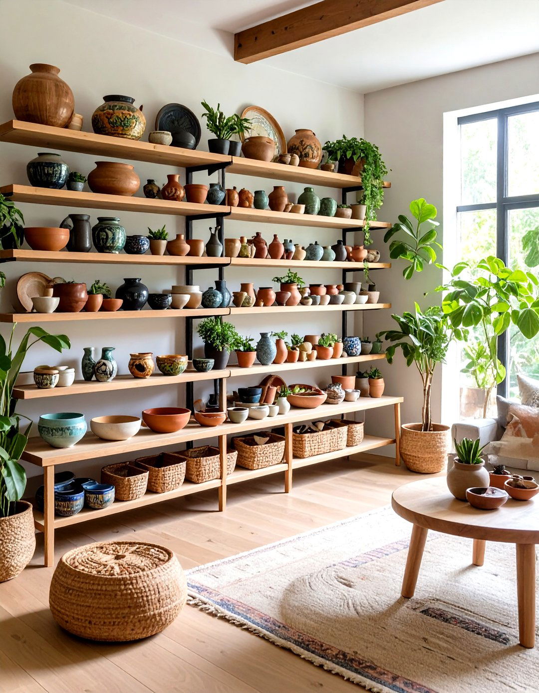 Ceramic and Pottery Display - 24 Tuscan Living Room Ideas