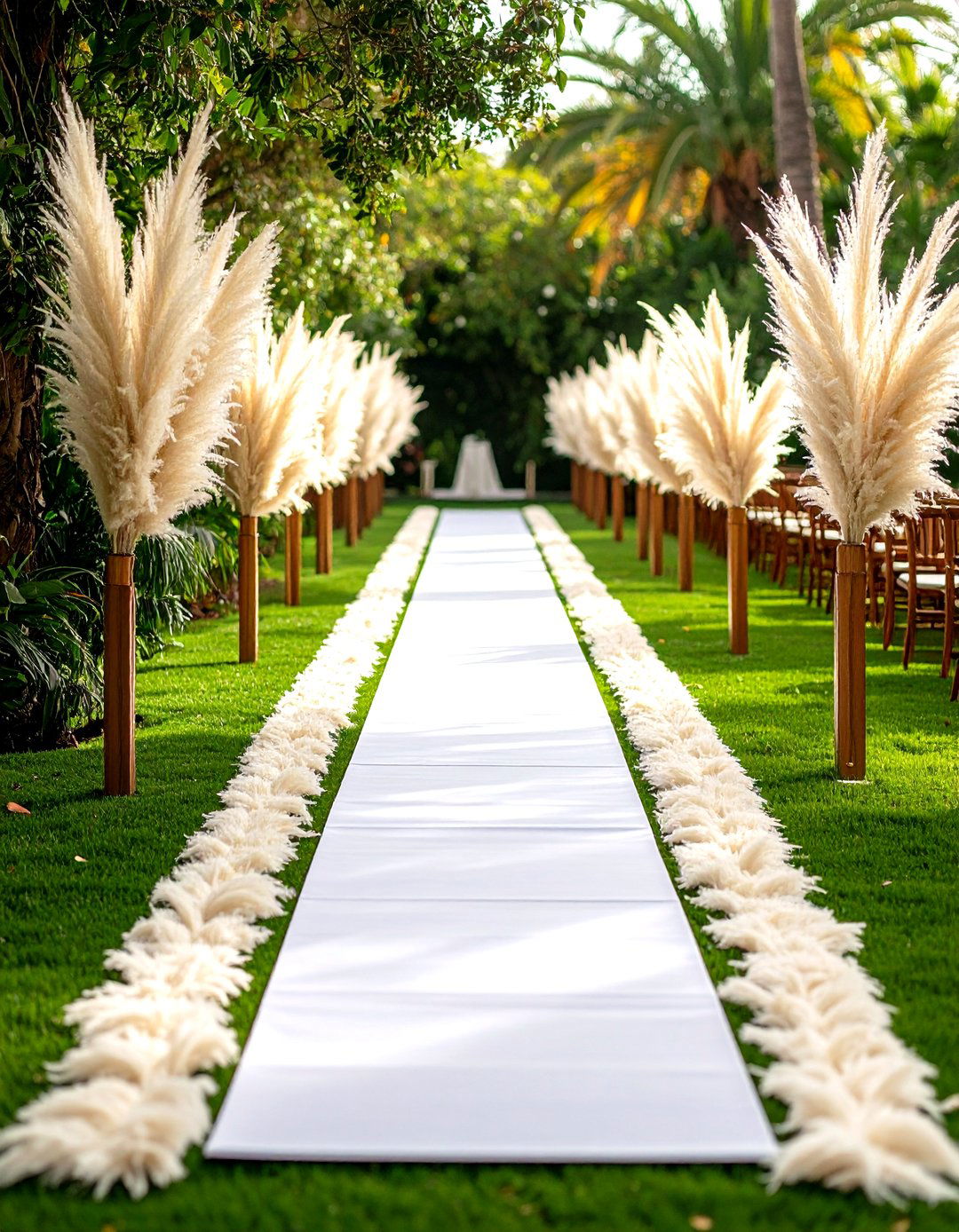 Ceremony Runner Decor - 24 Pampas Grass Wedding Decor Ideas