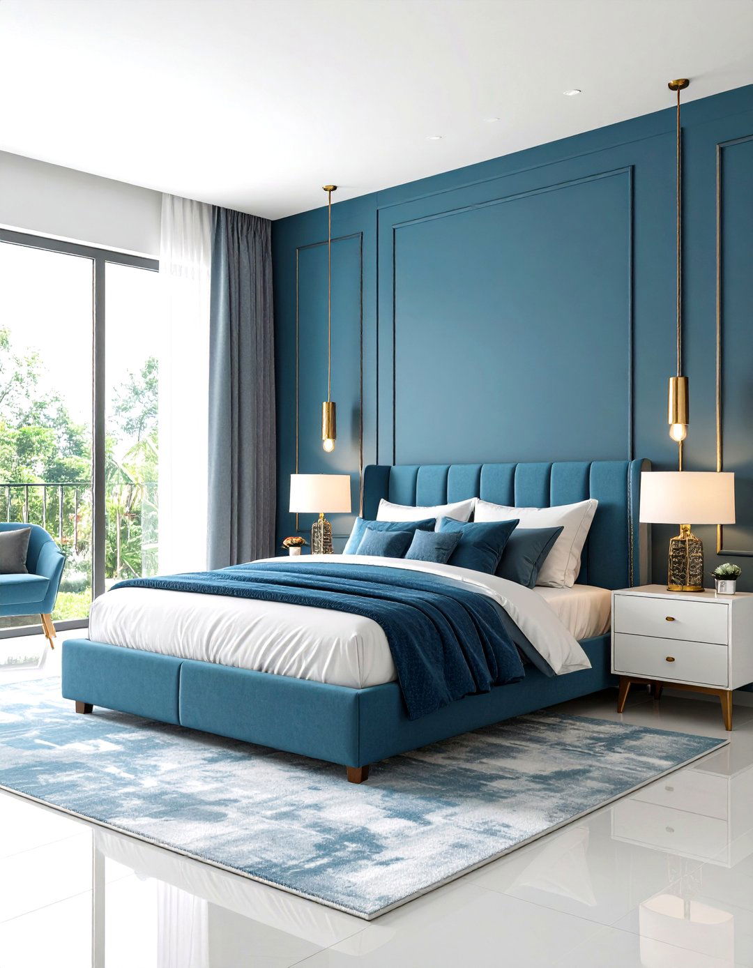 Cerulean Blue Modern Luxury - 24 Moody Blue Bedroom Ideas
