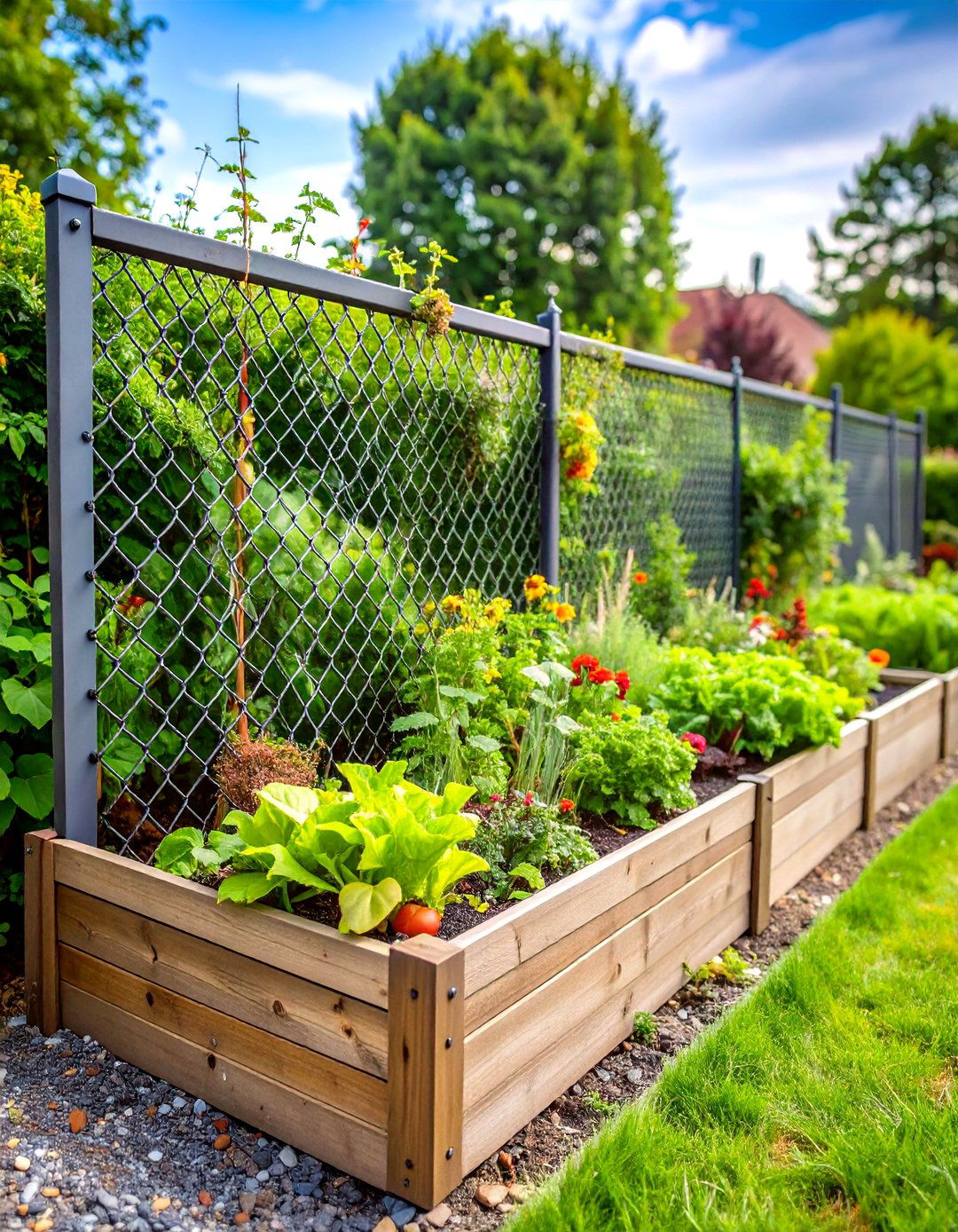 Chain Link Panel Gardens - 24 Inexpensive Raised Garden Bed Ideas