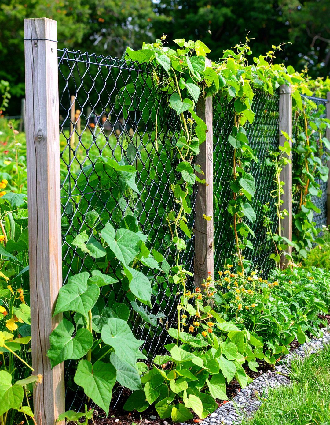 Chain Link Upgraded Edging - 24 Small Garden Fence Ideas