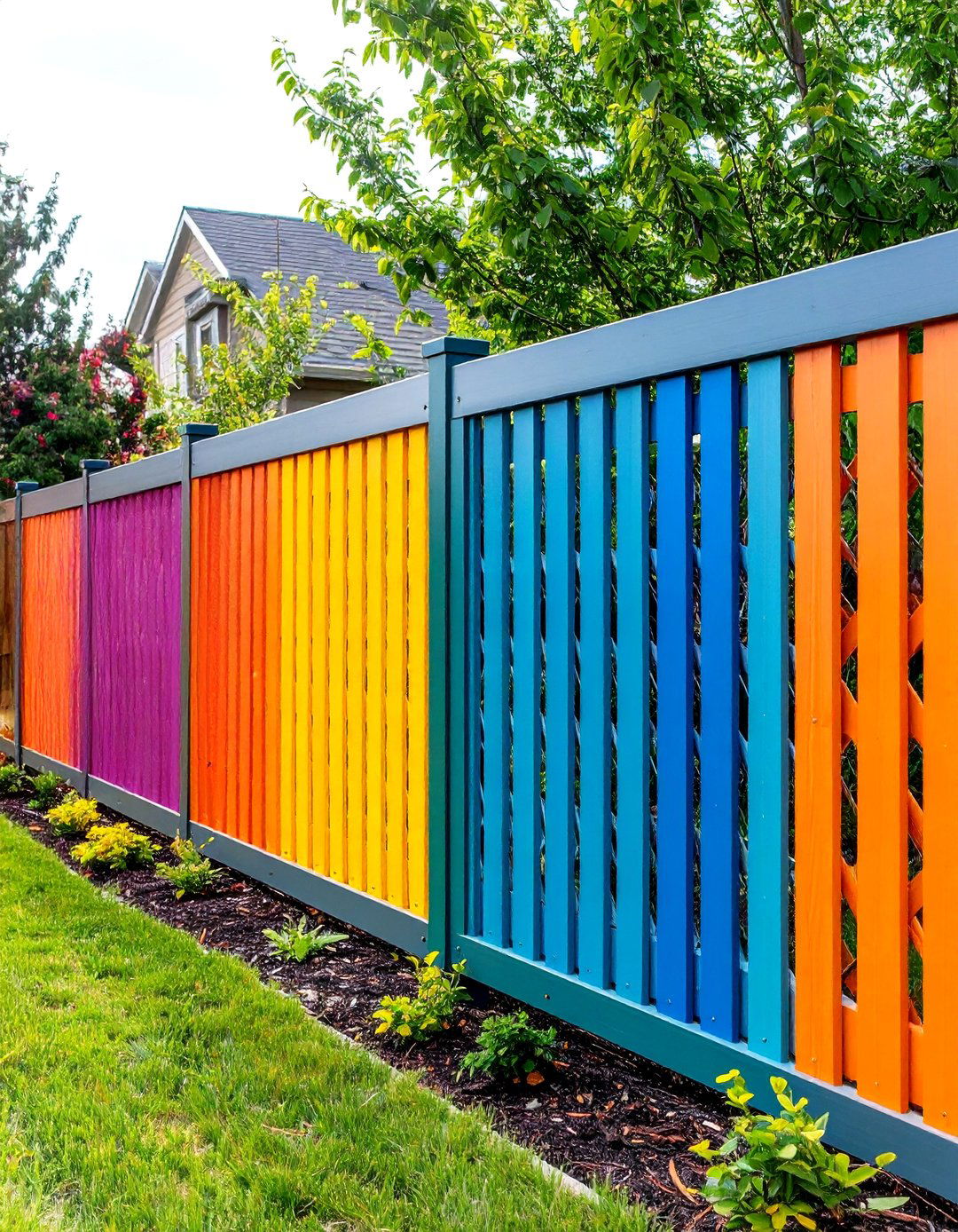Chain Link with Privacy Slats - 24 Cheap Privacy Fence Ideas