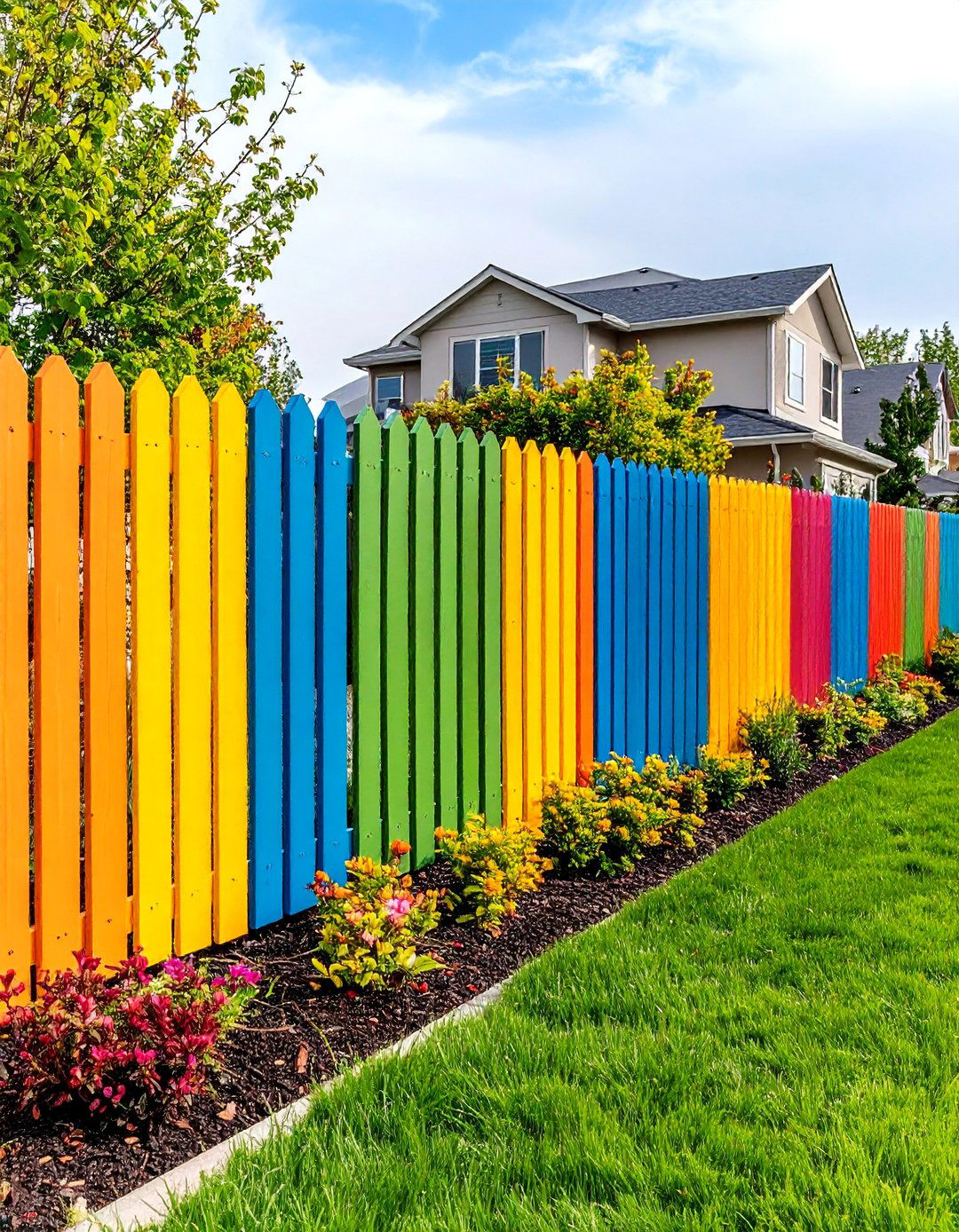 Chain Link with Privacy Slats - 24 Backyard Fence Ideas