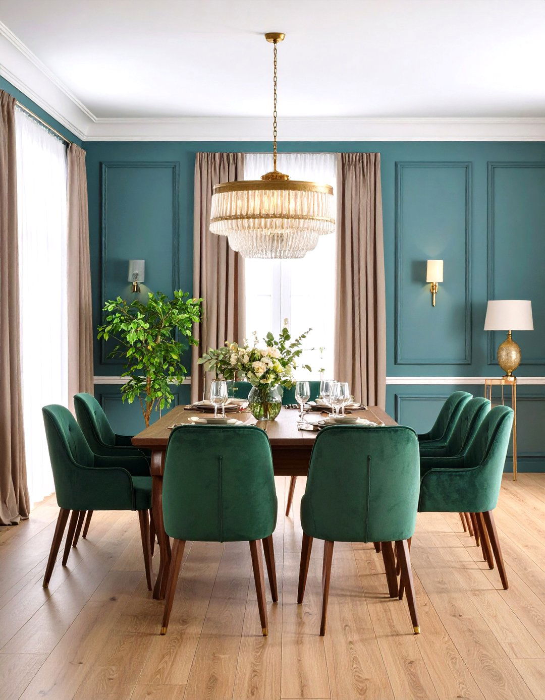 Chair Rail Molding with Dual Wall Treatments - 24 Wall Molding Ideas