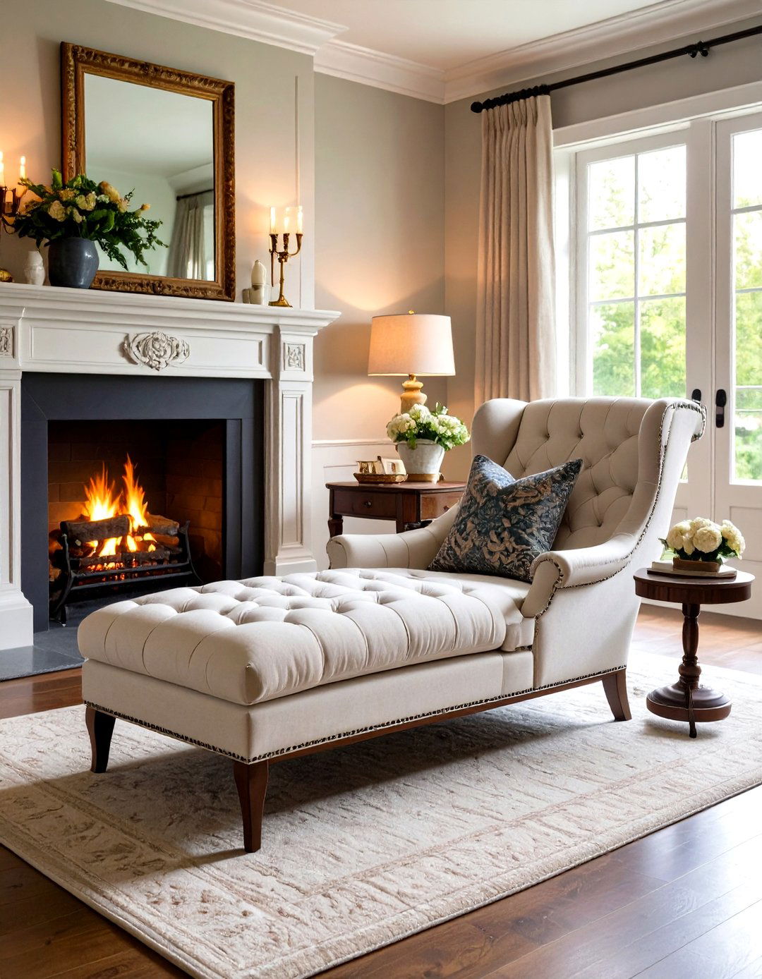 Chaise Lounge Luxury - 24 Fireplace Seating Ideas