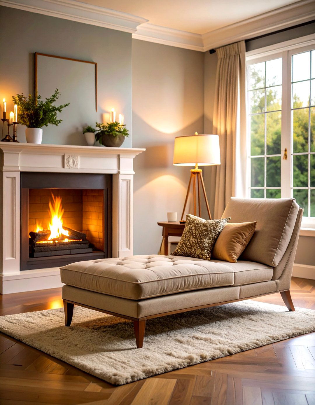 Chaise Lounge Relaxation Zone - 24 Chairs in Front of Fireplace Ideas