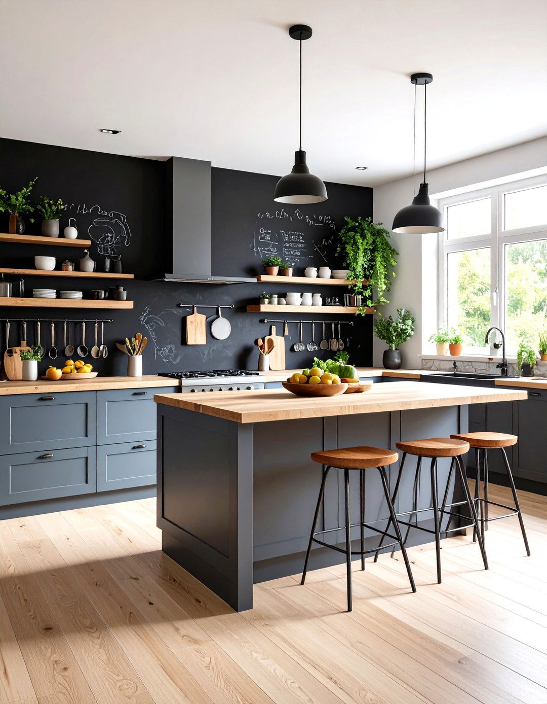 Chalkboard Paint Backsplash with Functional Creativity - 24 Kitchen Backsplash Ideas