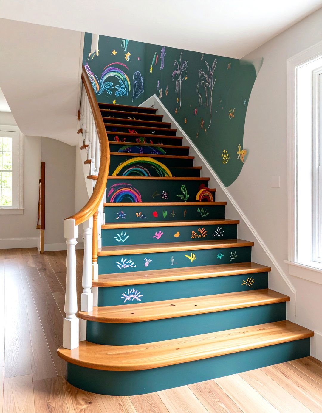 Chalkboard Paint Interactive Risers - 24 Stair Riser Ideas