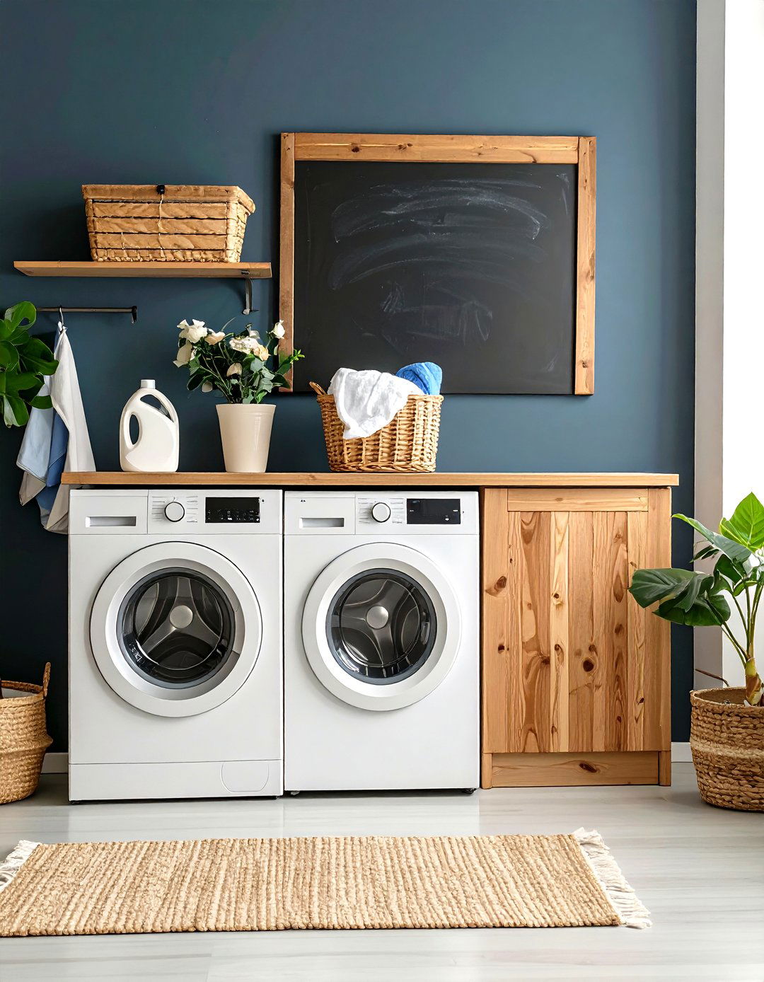 Chalkboard Wall Laundry Room - 24 Rustic Laundry Room Ideas
