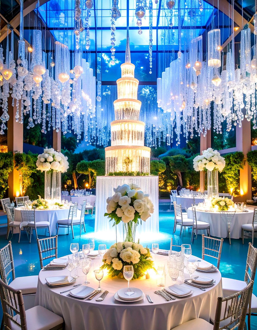 Champagne Tower Crystal Garden Reception - 24 Great Gatsby Wedding Ideas