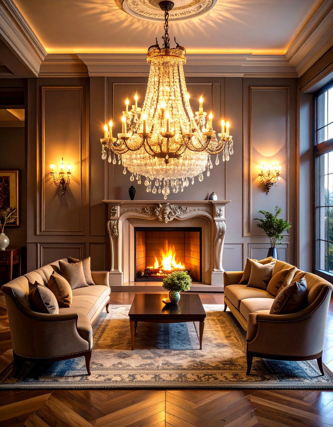 Chandelier Above Fireplace Centerpiece - 24 Fireplace Mantel Lighting Ideas