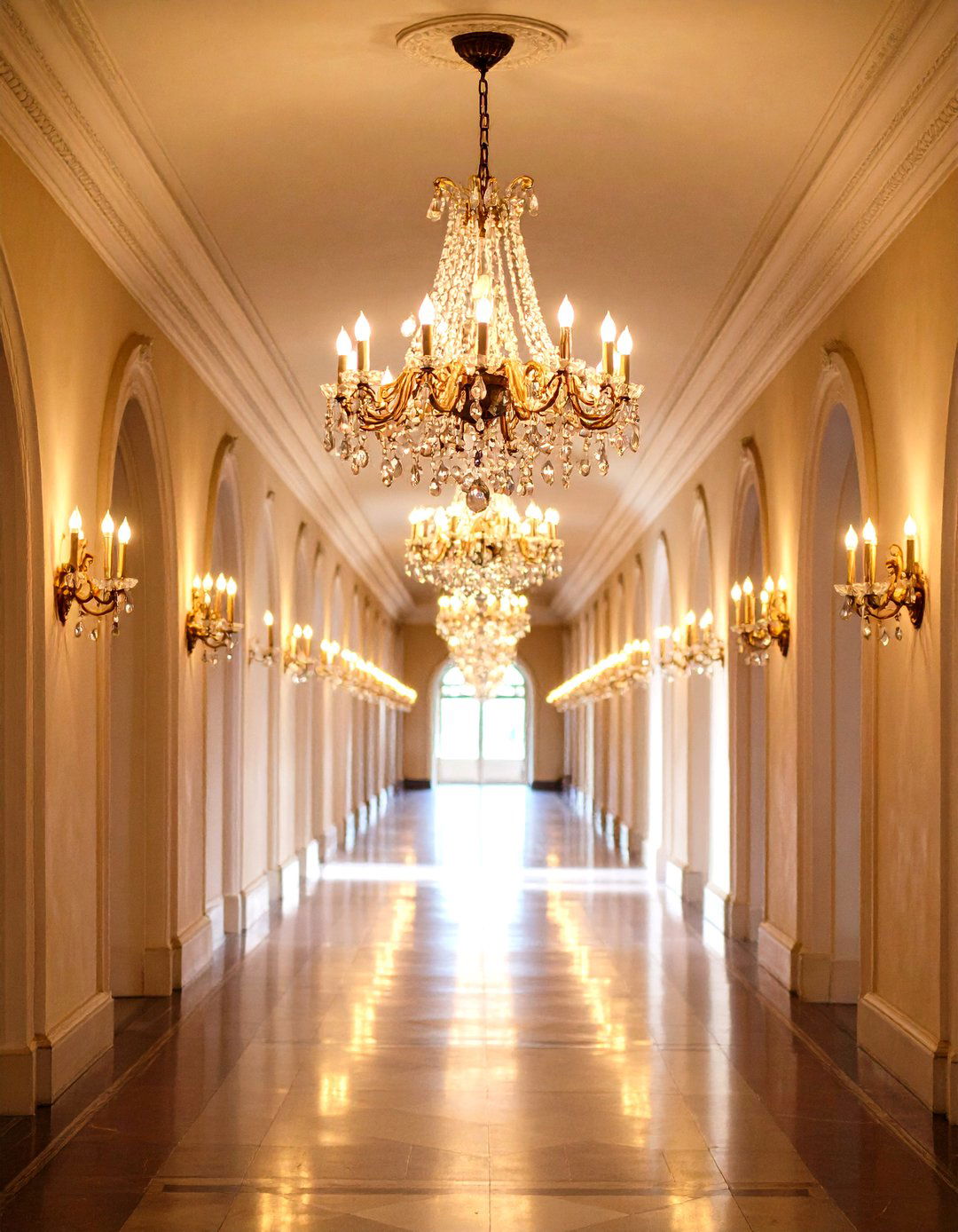 Chandelier Statement Series Design - 24 Narrow Hallway Lighting Ideas