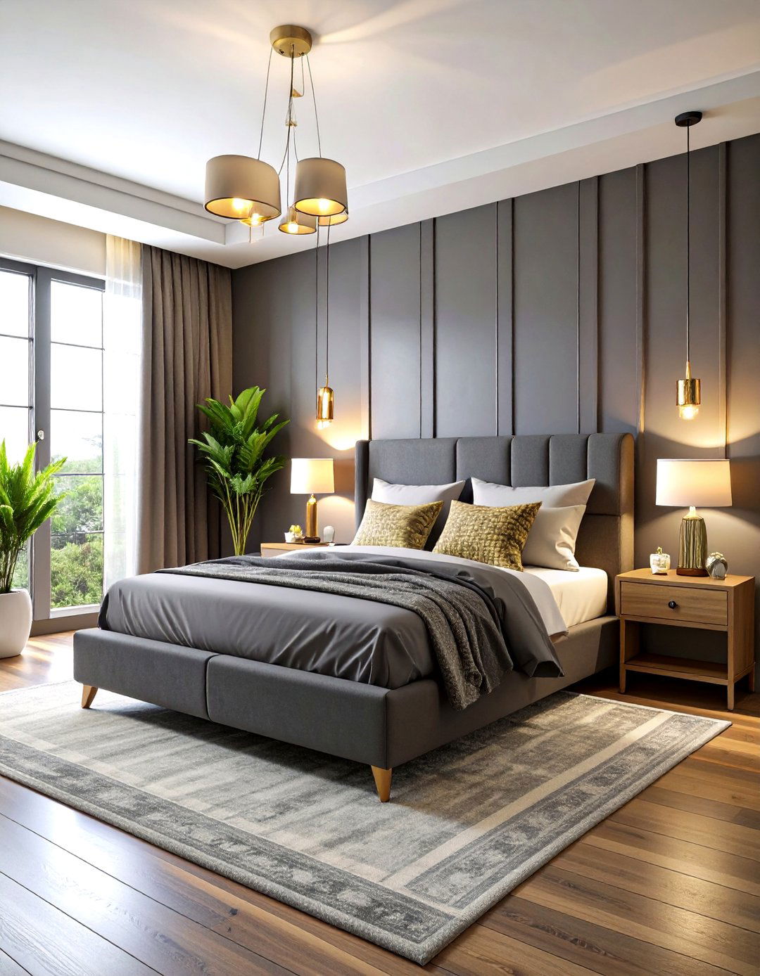Charcoal Bedroom Lighting Strategies - 24 Charcoal Bedroom Ideas