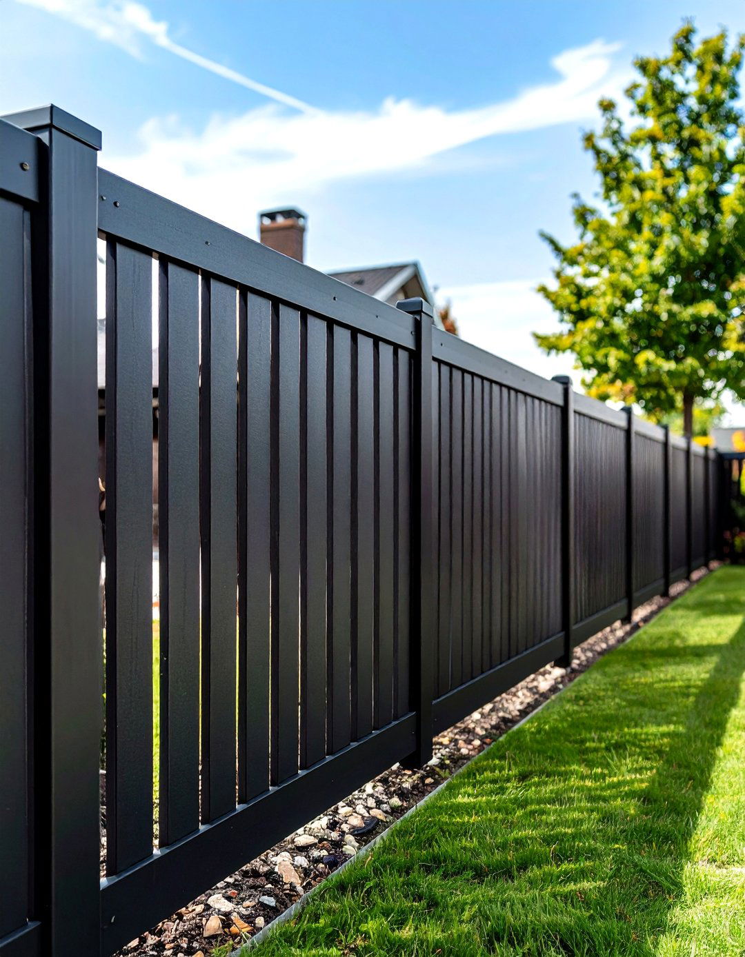 Charcoal Black Modern Privacy Fence - 24 Fence Paint Colours