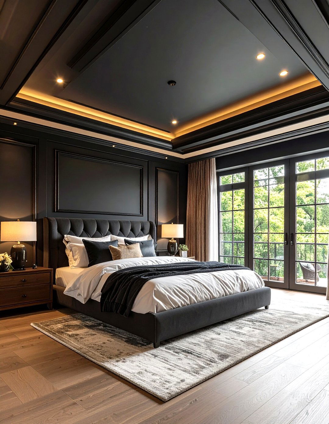 Charcoal Ceiling Design Feature - 24 Charcoal Bedroom Ideas