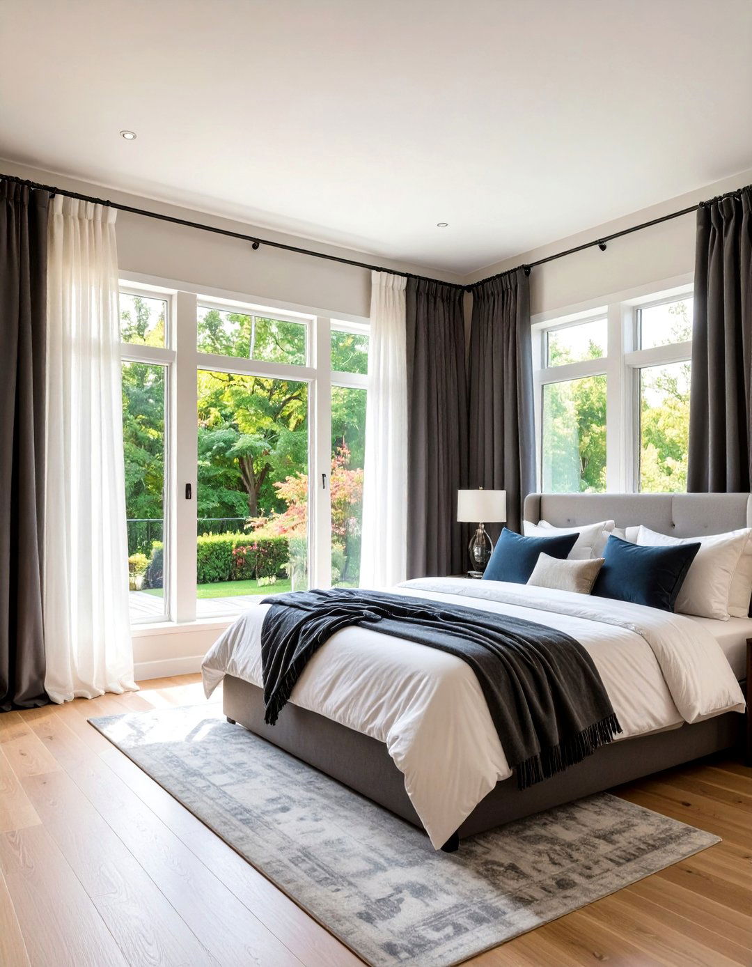 Charcoal Curtains and Window Treatments - 24 Charcoal Bedroom Ideas