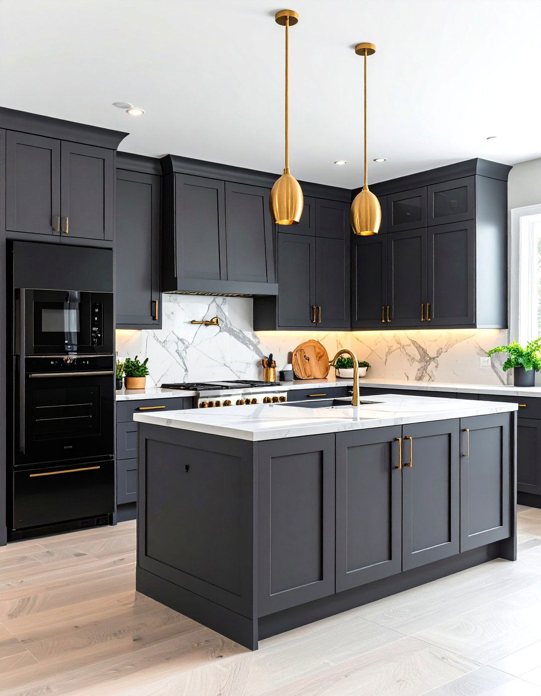 Charcoal Gray Cabinets with Black Appliances - 24 What Color Cabinets Go With Black Appliances