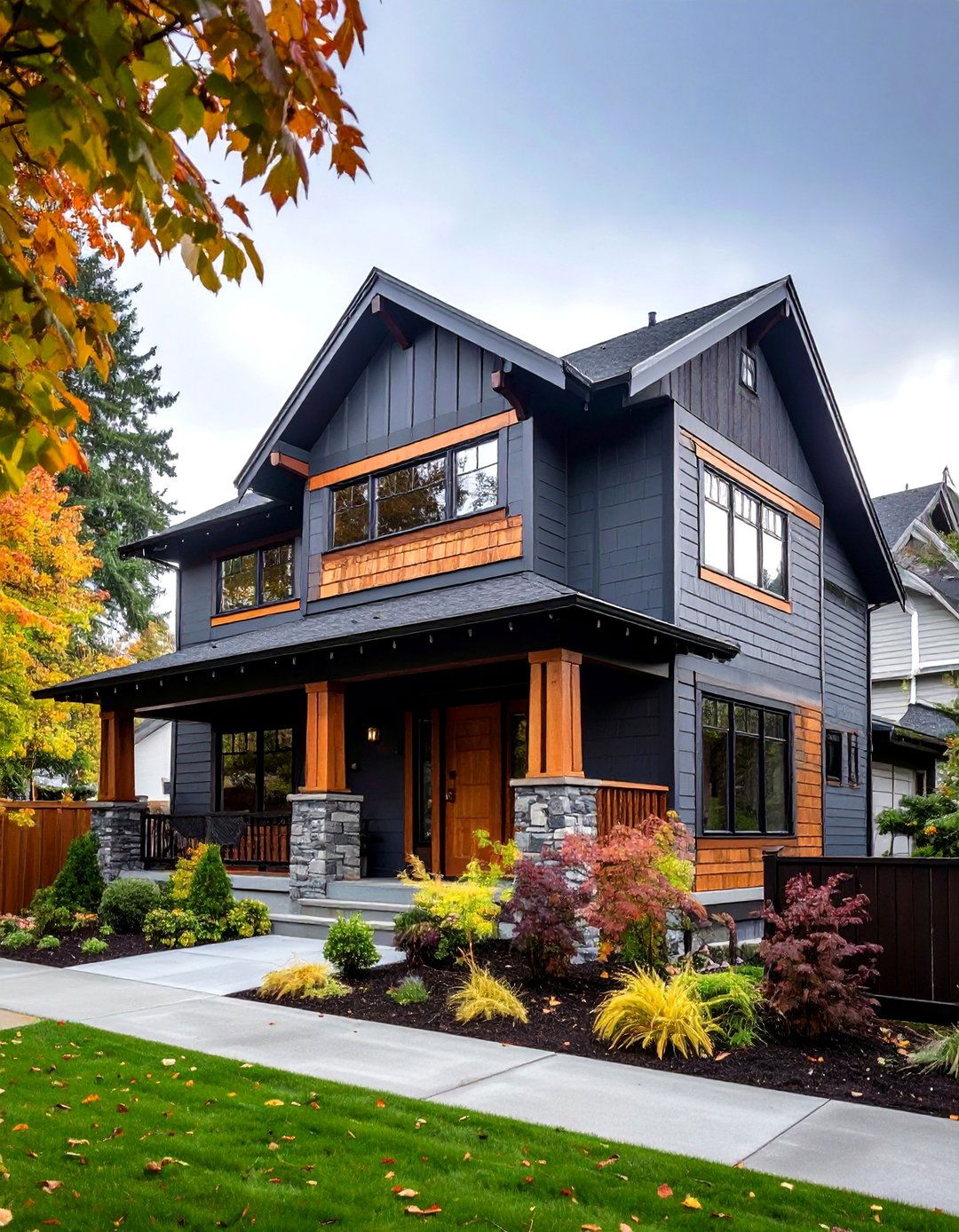 Charcoal Gray Cedar Harmony - 24 Paint Colors for a Modern Black House With Cedar Accents
