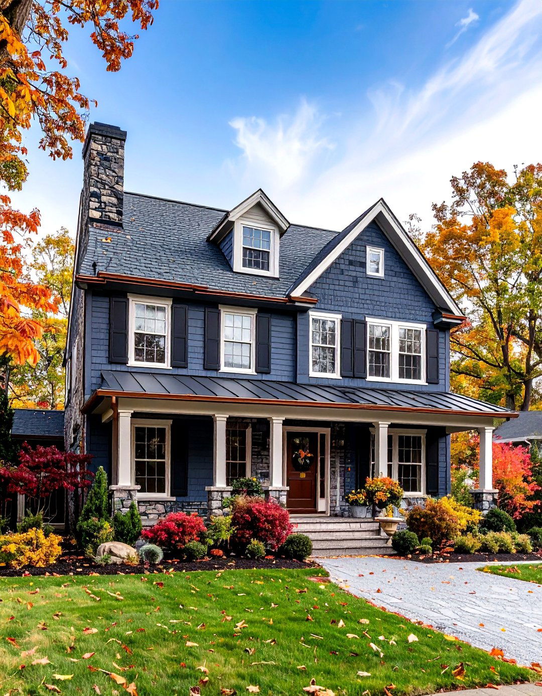 Charcoal Gray Contemporary Colonial - 24 Painted Brick Houses