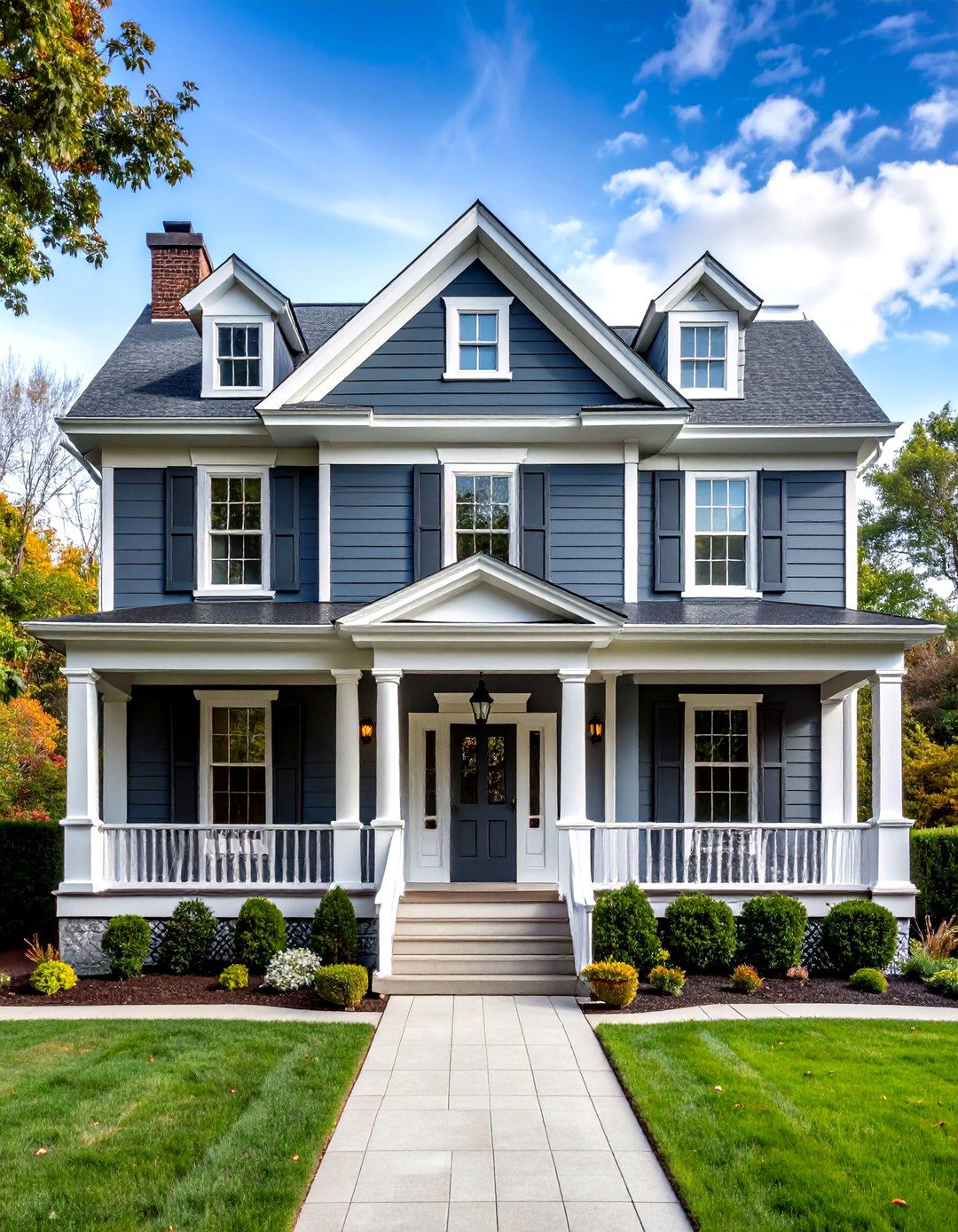 Charcoal Gray Exterior with Crisp White Trim - 24 Gray Exterior House Paint Ideas
