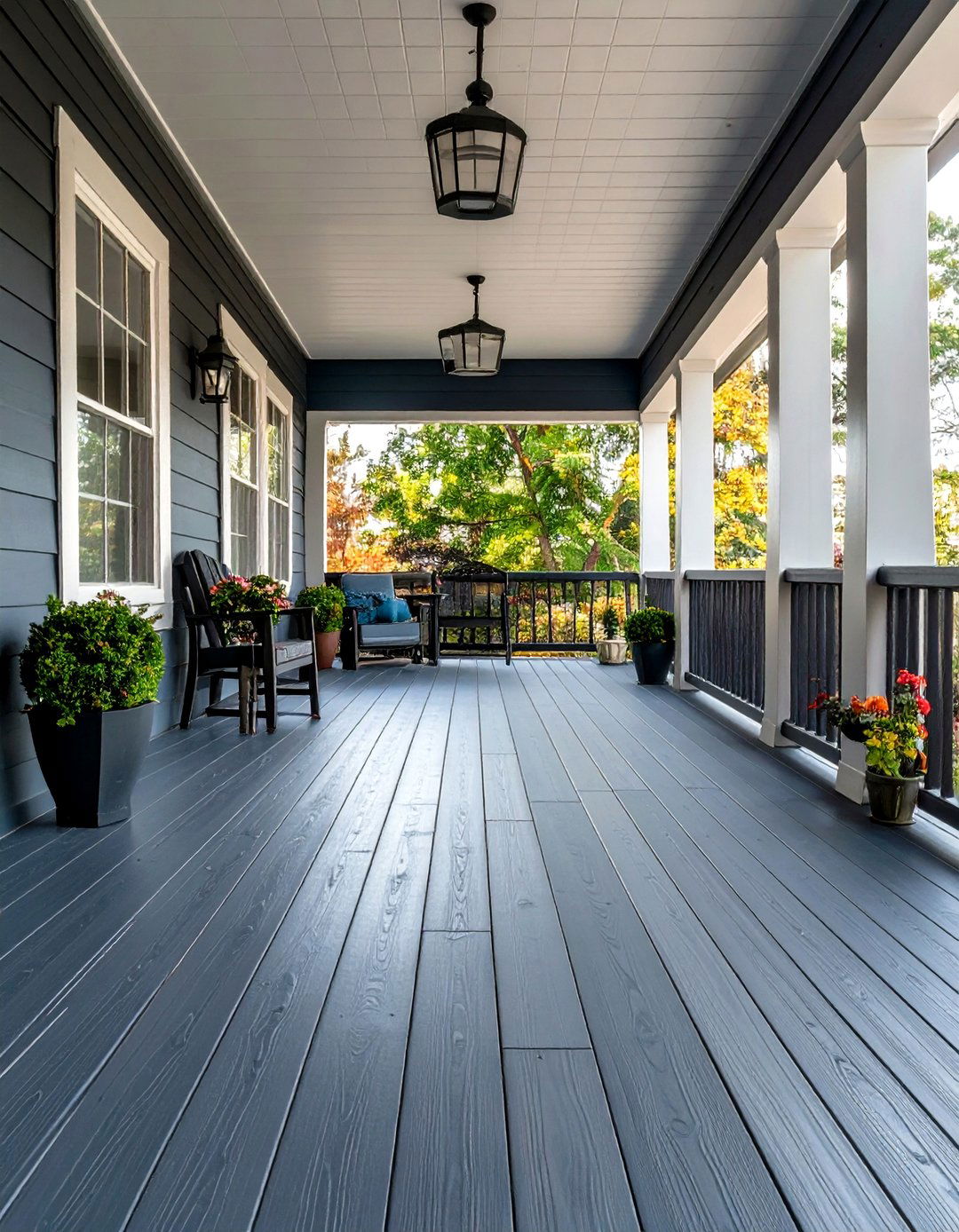 Charcoal Gray Floors - 24 Porch Paint Colors