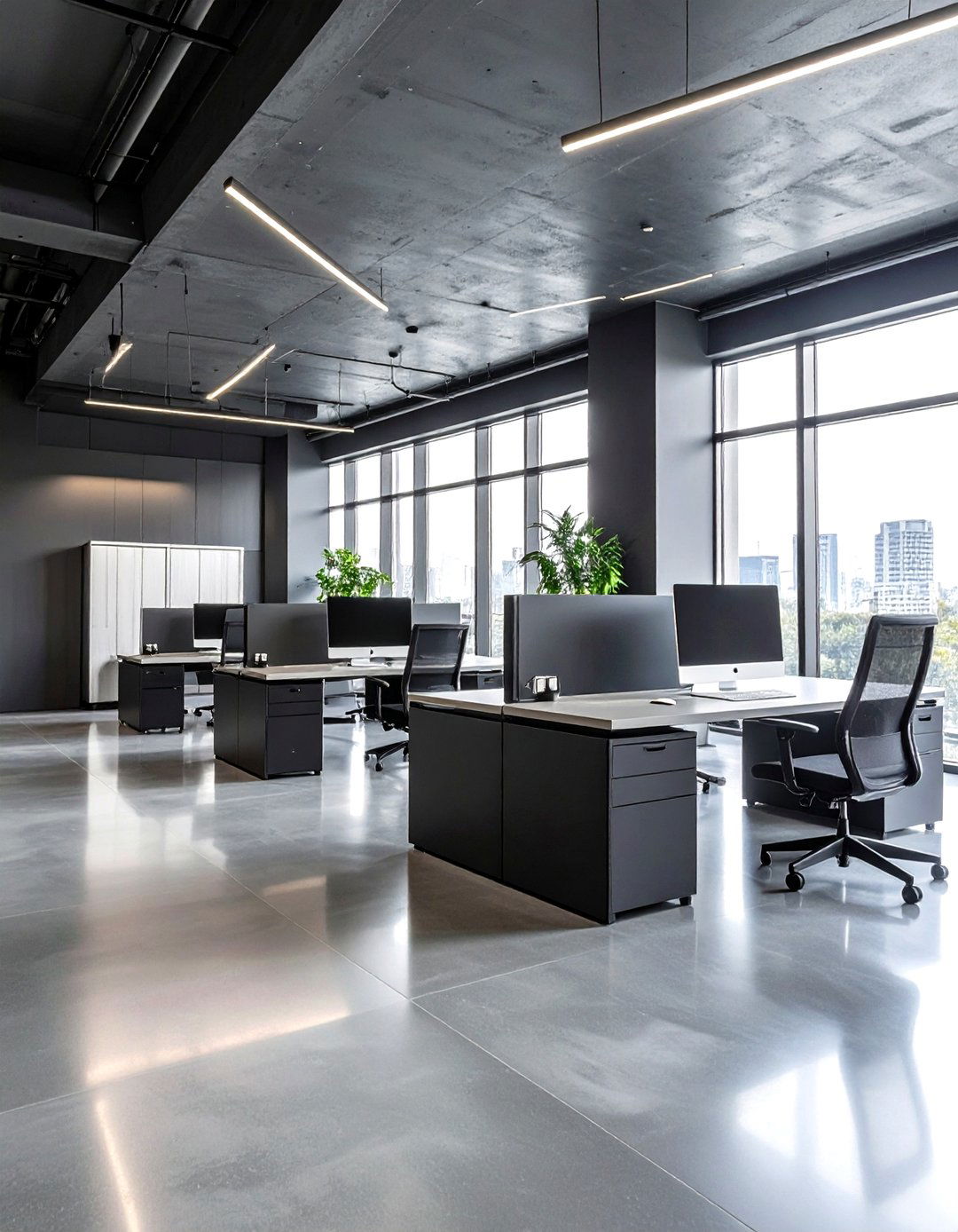 Charcoal Gray Polished Concrete Look Paint - 24 Indoor Concrete Floor Paint Ideas