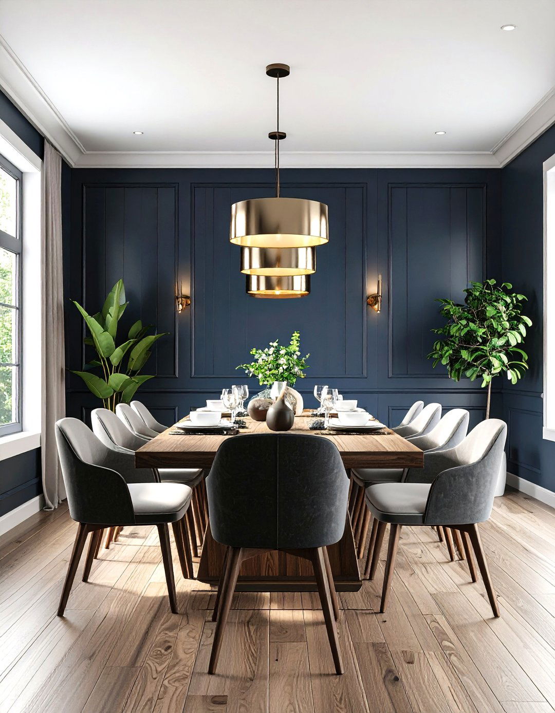 Charcoal Gray Shiplap Dining Room Accent Wall - 24 Shiplap Wall Ideas