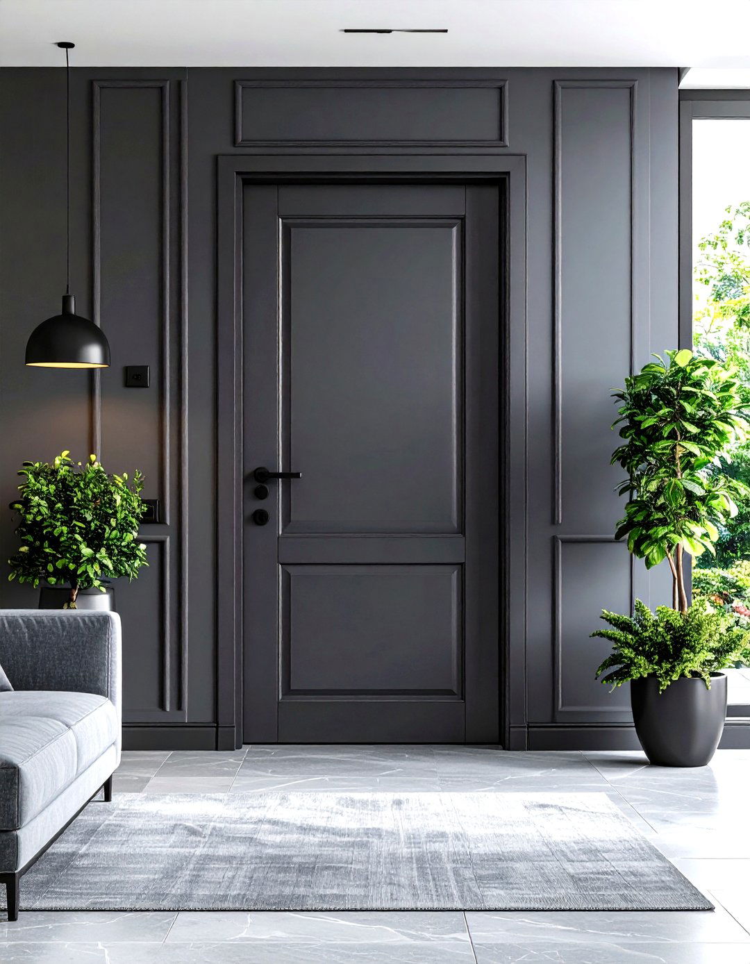 Charcoal Gray Sophistication - 24 Interior Door Color Ideas