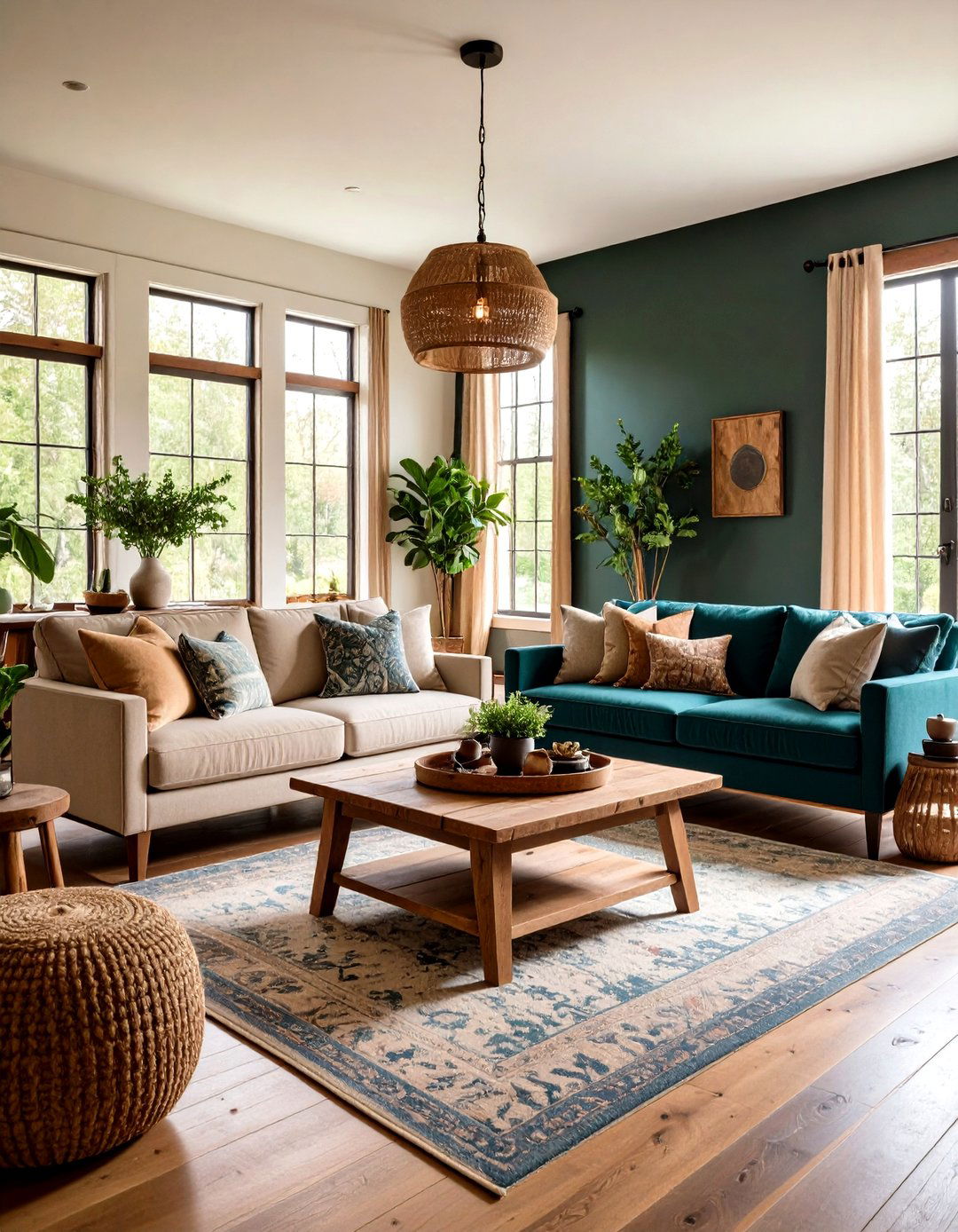 Charcoal Modern Farmhouse Living Room - 24 Dark Living Room Ideas