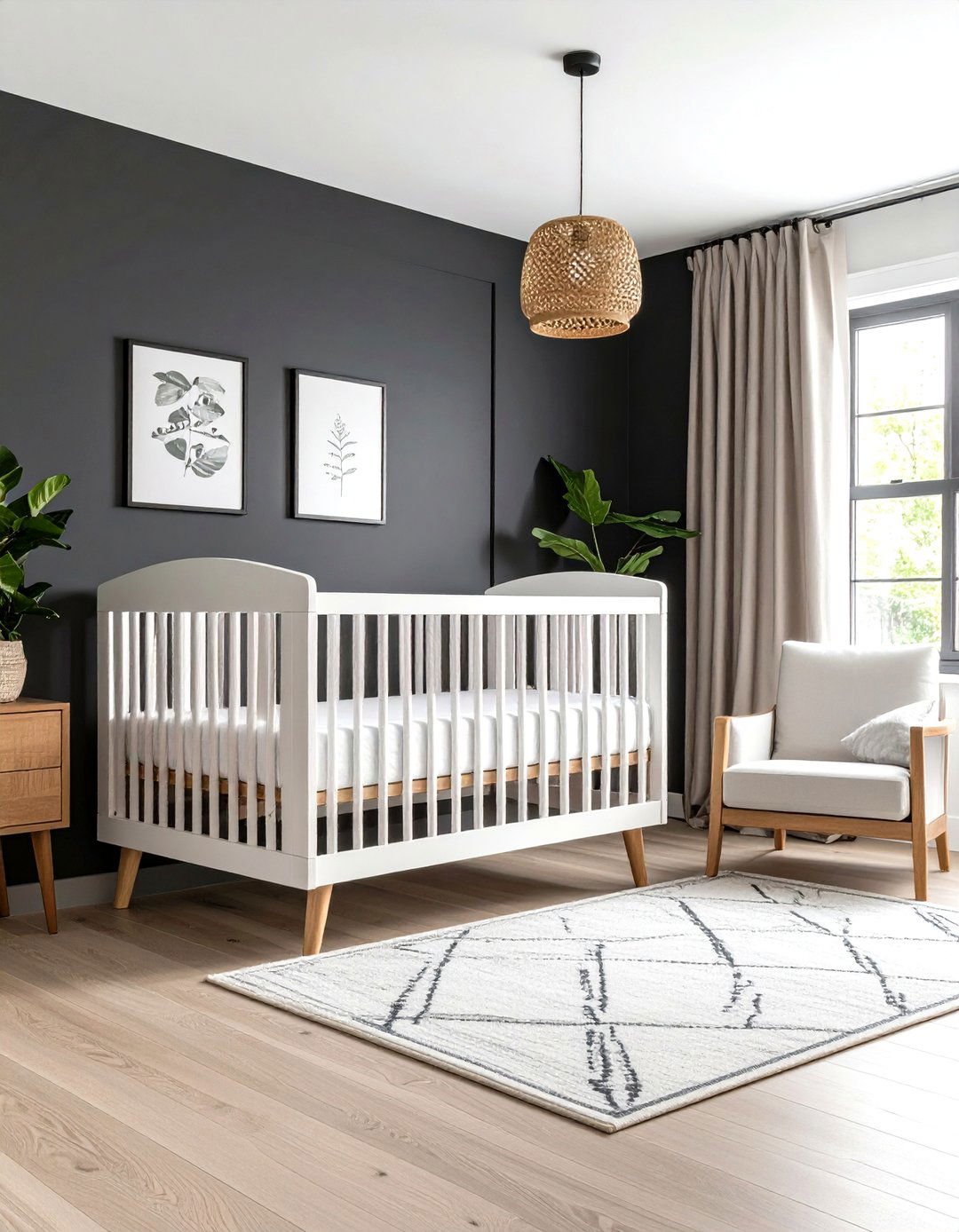 Charcoal White Modern Contrast - 24 Nursery Color Ideas