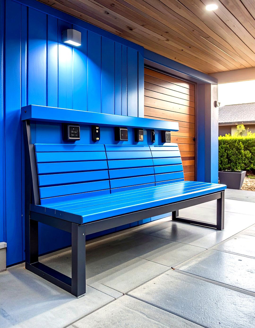 Charging Station Bench - 24 Garage Entryway Ideas